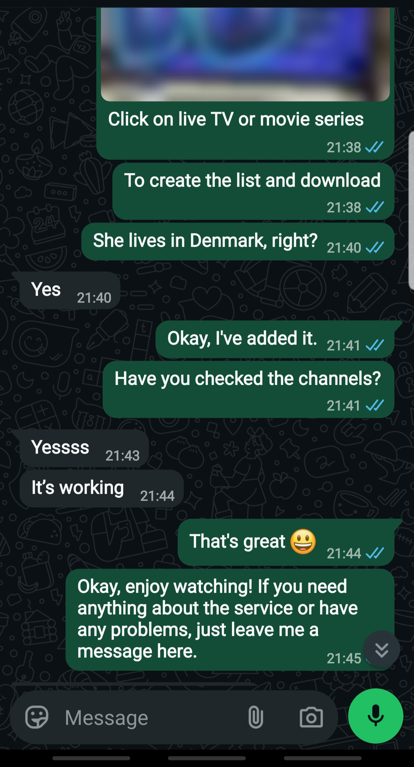 WhatsApp review screenshot from a StreamMax IPTV customer