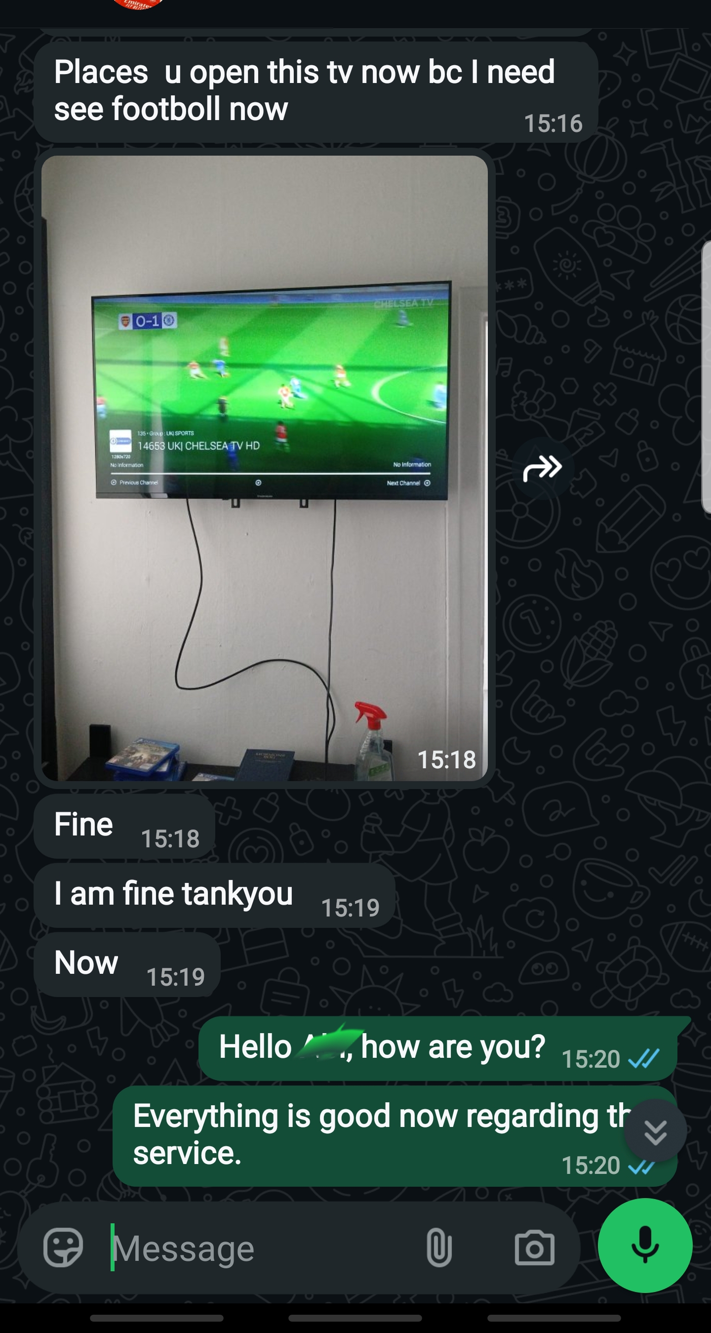 WhatsApp review screenshot from a verified StreamMax subscriber