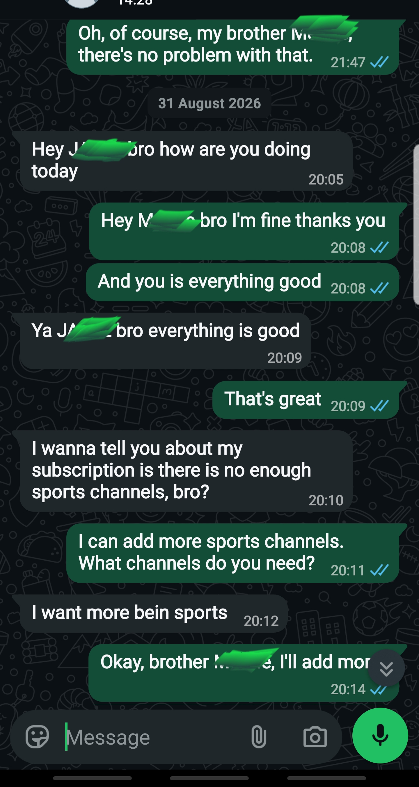WhatsApp review screenshot about StreamMax anti-freeze streaming