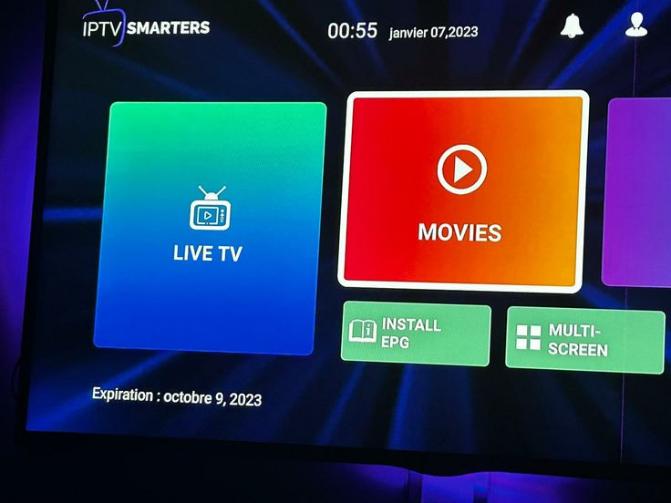IPTV Smarters Pro Live TV and On-Demand Content Streaming Screen